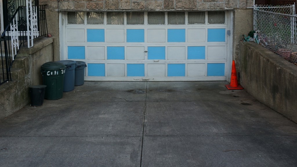 Checkered Garage lt. Blue and White