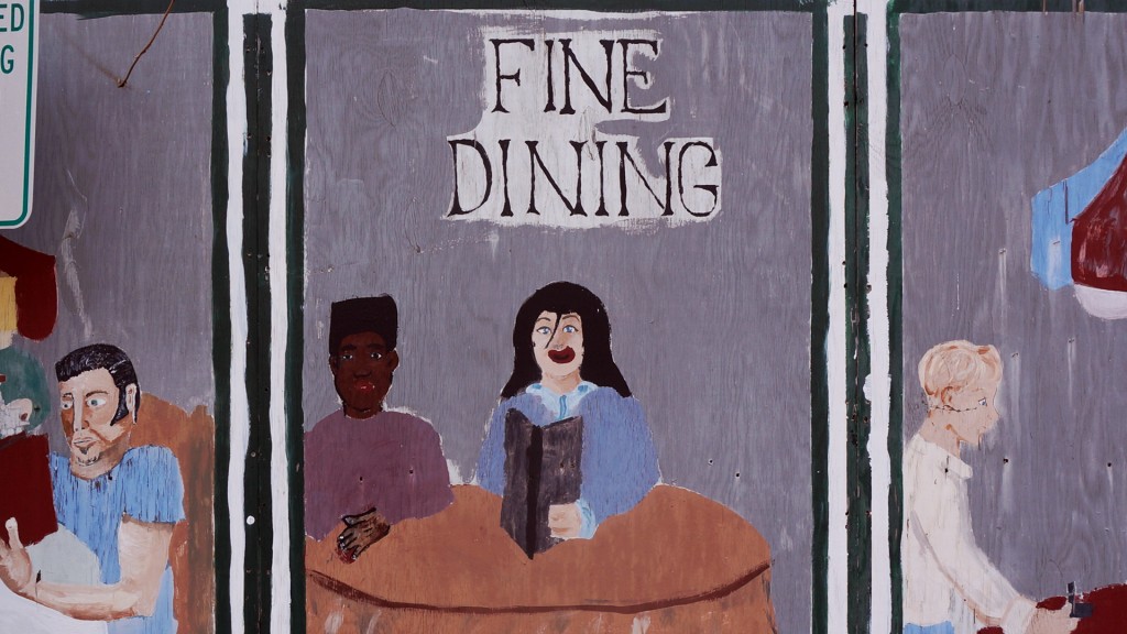 Fine Dining Painting with Black Guy with Flat-Top