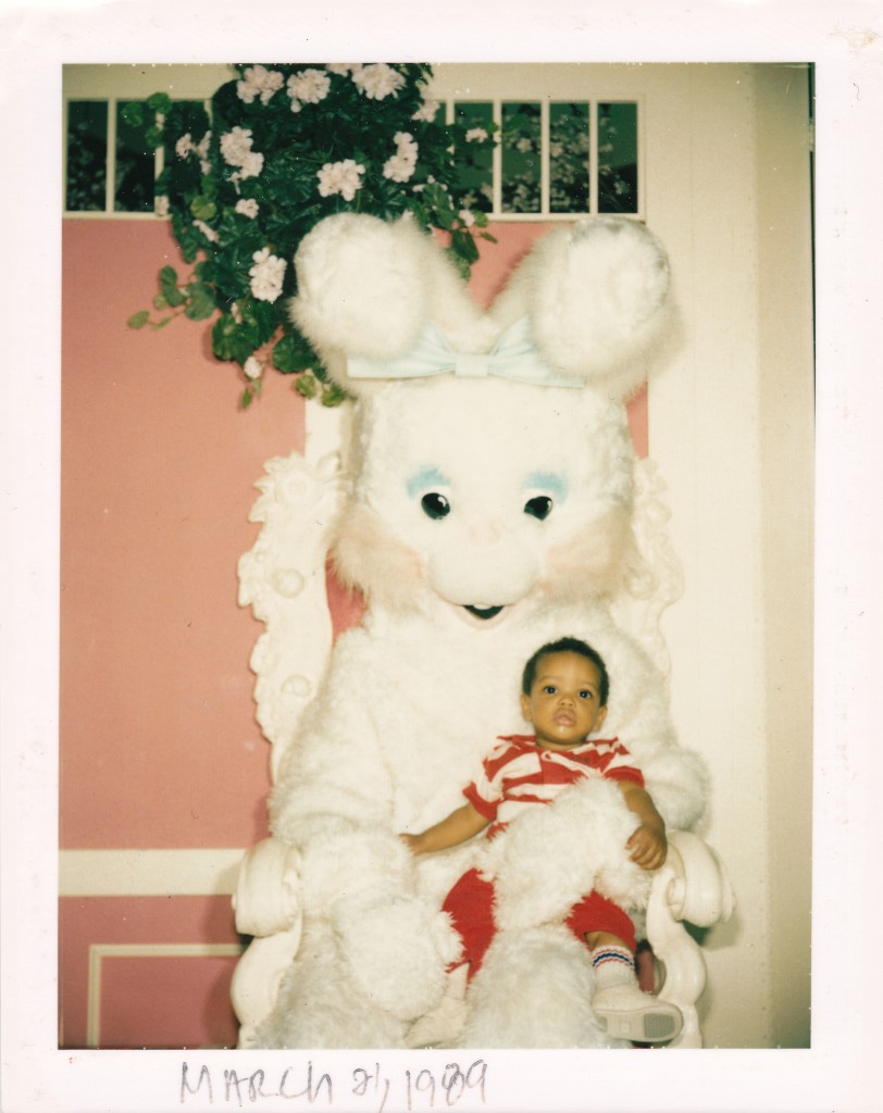 Easter Bunny - Little Kid with striped Shirt