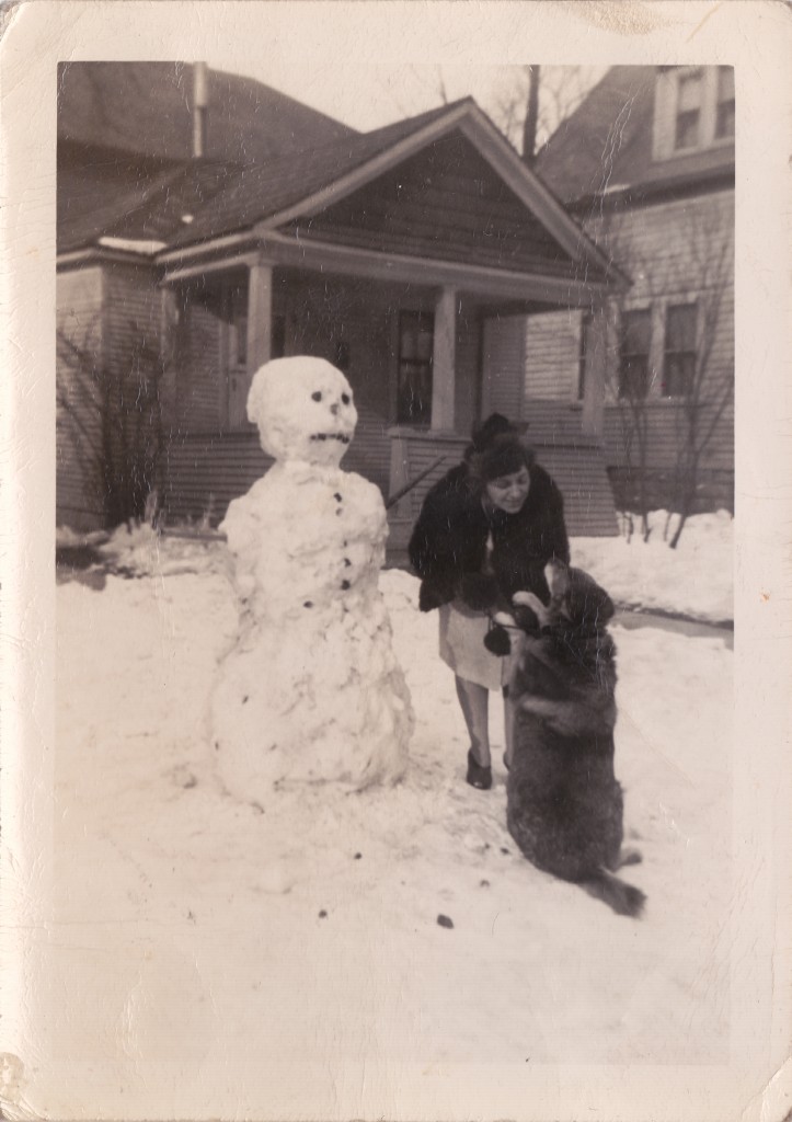 Snowman - Sad Snowman with Dog