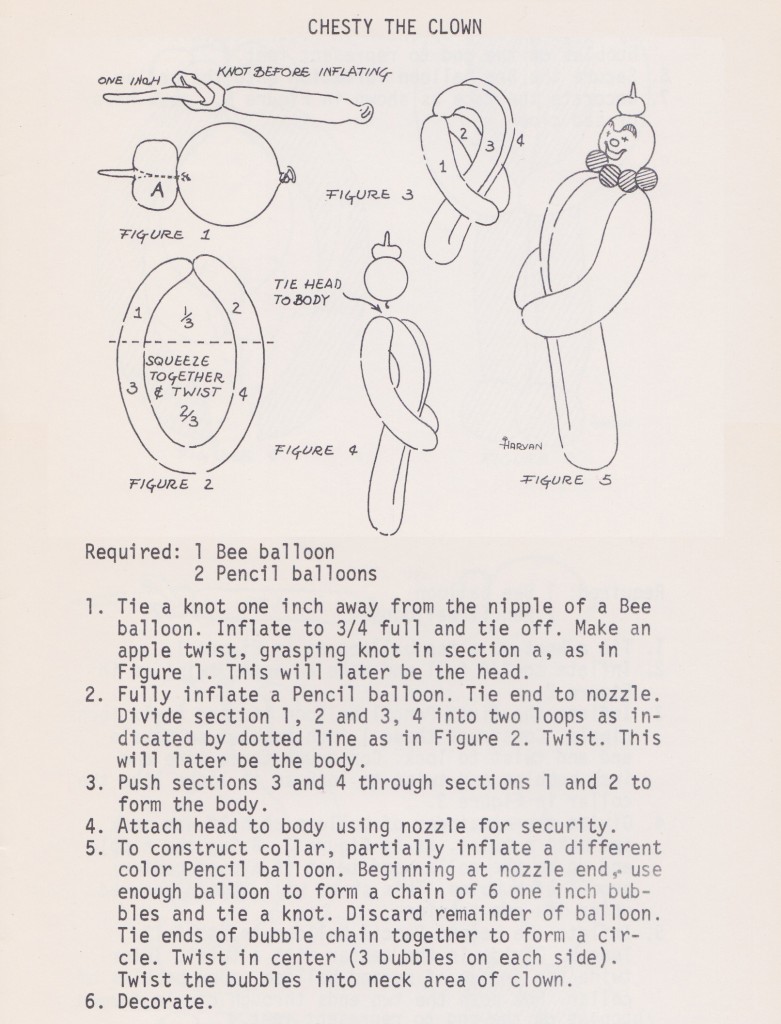 chesty the clown balloon instructions